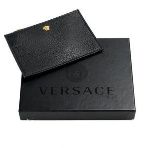 Versace Women's Leather Coin Wallet Keychain